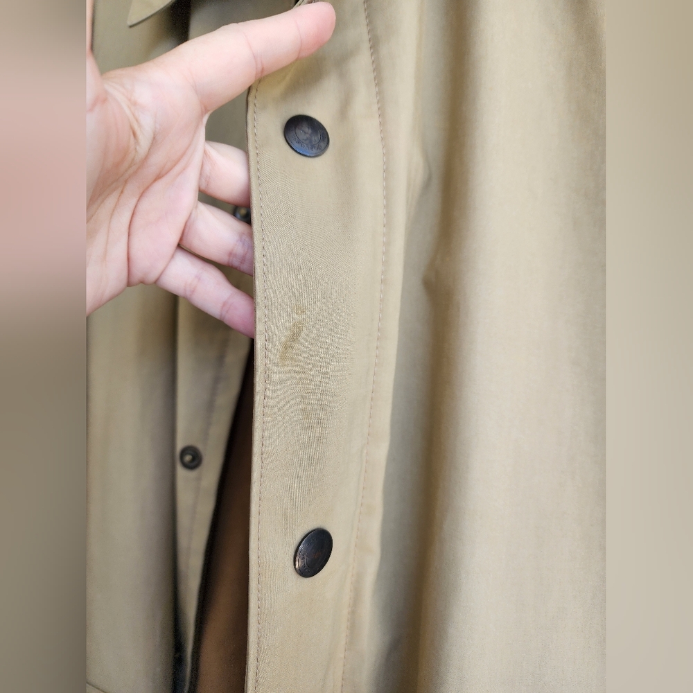 Men's Coach Khaki Tan Trench Coat Utility Jacket - Picture 9 of 17